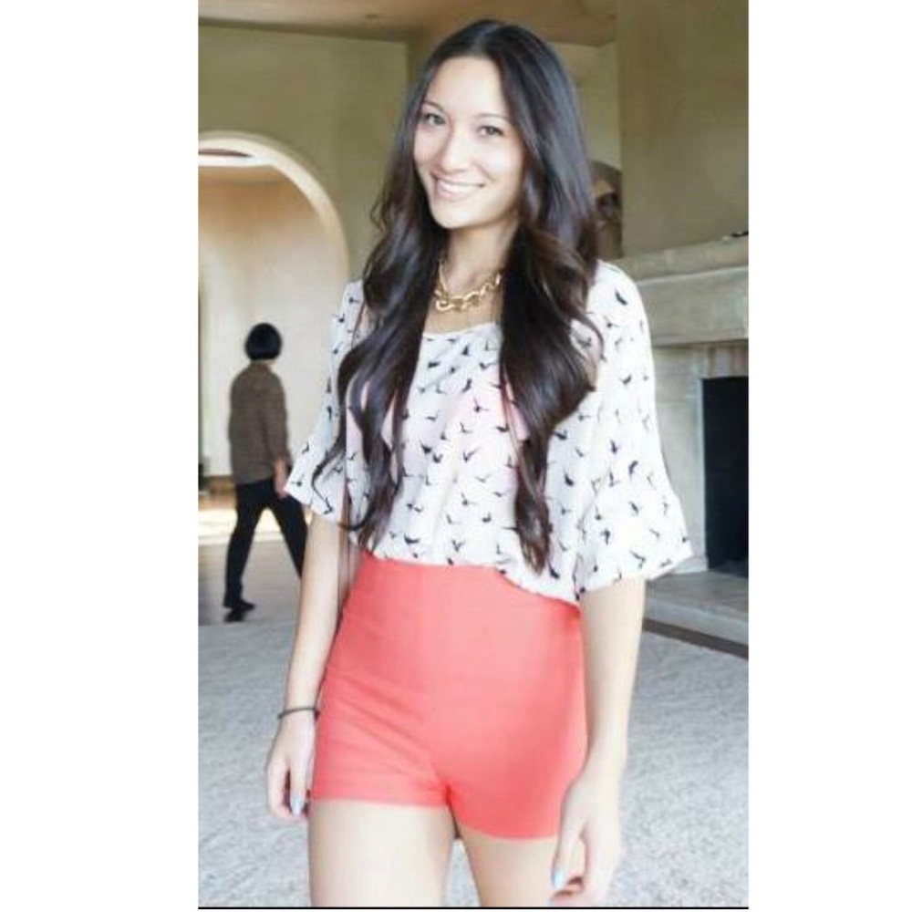 High wasted coral shorts